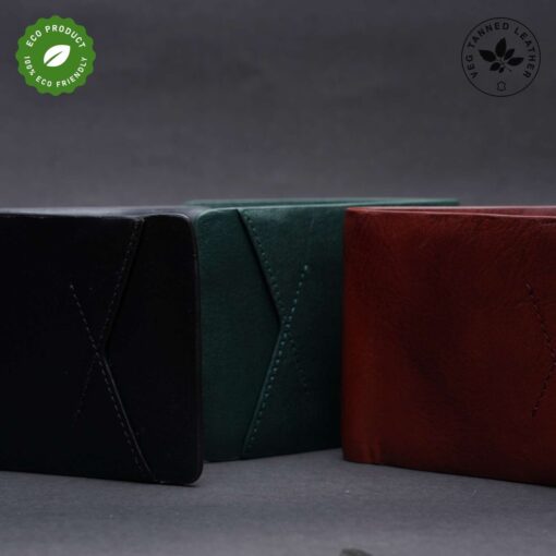 Zays Handcrafted Premium Leather Bifold Short Wallet (SW105-Deep Green) - Image 8