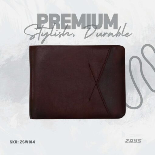 ZSW104 (1) Zays Handcrafted Premium Leather Bifold Short Wallet (SW104-Chocolate) - Image 1