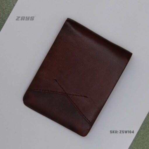 Zays Handcrafted Premium Leather Bifold Short Wallet (SW104-Chocolate) - Image 5