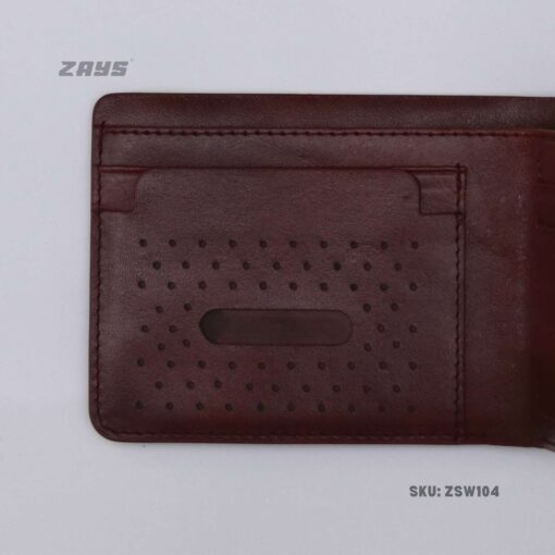 Zays Handcrafted Premium Leather Bifold Short Wallet (SW104-Chocolate) - Image 7