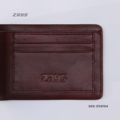 Zays Handcrafted Premium Leather Bifold Short Wallet (SW104-Chocolate) - Image 6