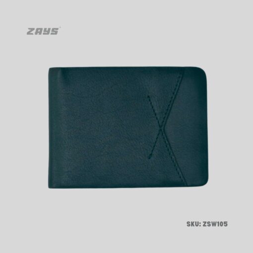 Zays Handcrafted Premium Leather Bifold Short Wallet (SW105-Deep Green) - Image 7