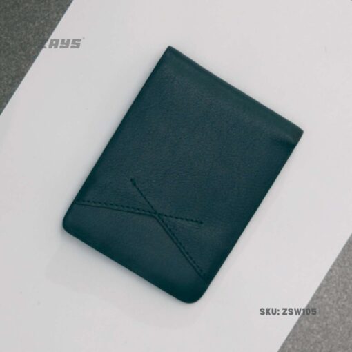 Zays Handcrafted Premium Leather Bifold Short Wallet (SW105-Deep Green) - Image 3