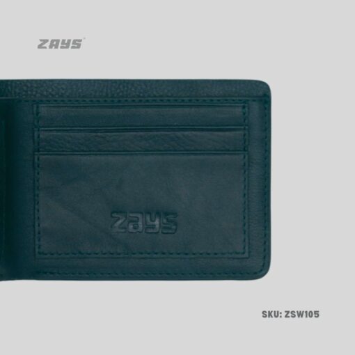 Zays Handcrafted Premium Leather Bifold Short Wallet (SW105-Deep Green) - Image 6