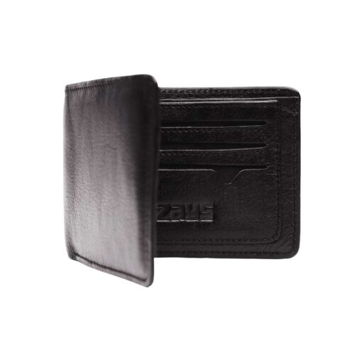 ZSW106 (4) Zays Handcrafted Premium Leather Bifold Short Wallet (SW106-Black) - Image 10