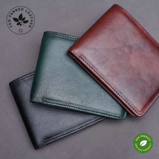 ZSW106 (7) Zays Handcrafted Premium Leather Bifold Short Wallet (SW106-Black) - Image 6