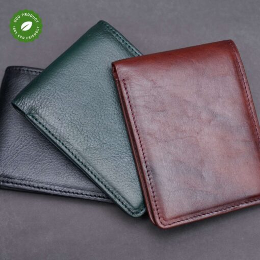 ZSW106 (8) Zays Handcrafted Premium Leather Bifold Short Wallet (SW106-Black) - Image 5