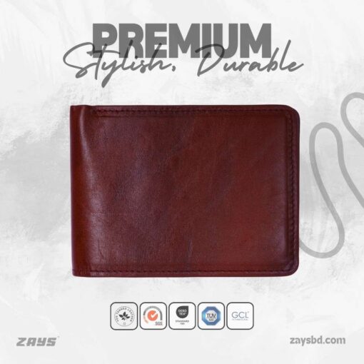 ZSW107 (1) Zays Handcrafted Premium Leather Bifold Short Wallet (SW107-Chocolate) - Image 1