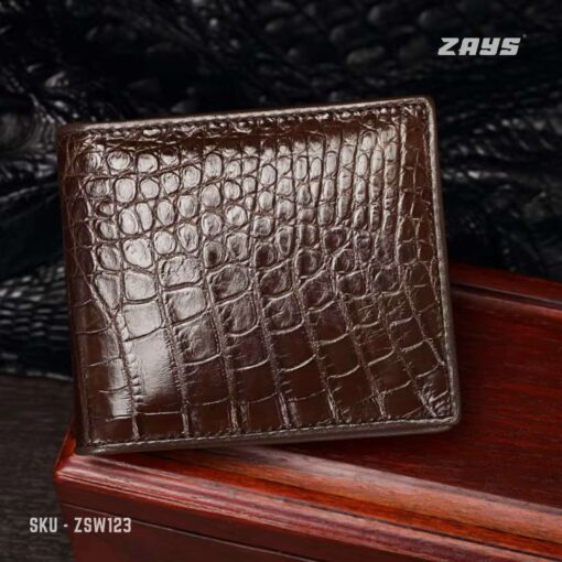 Zays Handcrafted Crocodile Embossed Premium Leather Bifold Short Wallet (SW123) - Image 8