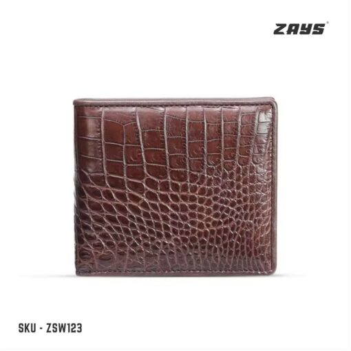 Zays Handcrafted Crocodile Embossed Premium Leather Bifold Short Wallet (SW123) - Image 6