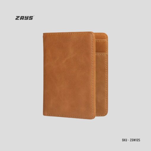 Zays Handcrafted Premium Leather Bifold Short Wallet (SW125-Brown) - Image 7