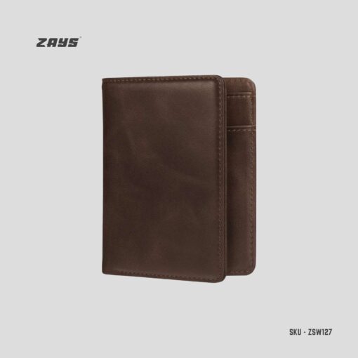 Zays Handcrafted Premium Leather Bifold Short Wallet (SW127-Chocolate) - Image 3