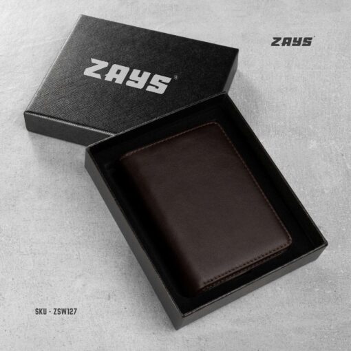 Zays Handcrafted Premium Leather Bifold Short Wallet (SW127-Chocolate) - Image 5