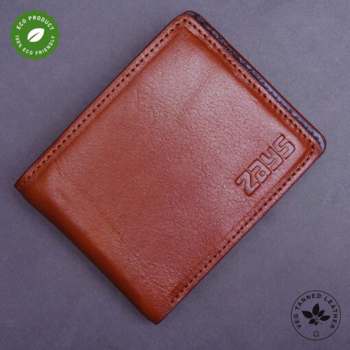 Zays Handcrafted Premium Eco-Friendly Oil Pull Up Leather Bifold Short Wallet (ZSW130-Brown) - Image 7