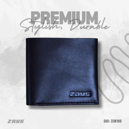 A (1) ZAYS Slim Bifold Leather Wallet for Uniesx – Top Grain Genuine Leather, Snap Button Closure, Holds Cash & Cards – Compact, Lightweight (ZSW109-Black) - Image 1