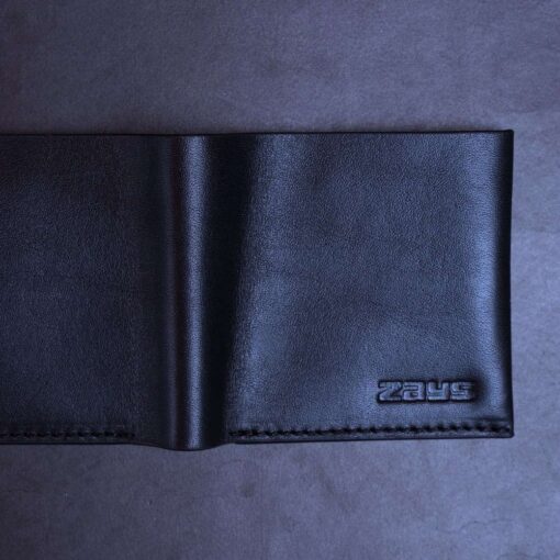 A (12) ZAYS Slim Bifold Leather Wallet for Uniesx – Top Grain Genuine Leather, Snap Button Closure, Holds Cash & Cards – Compact, Lightweight (ZSW109-Black) - Image 4