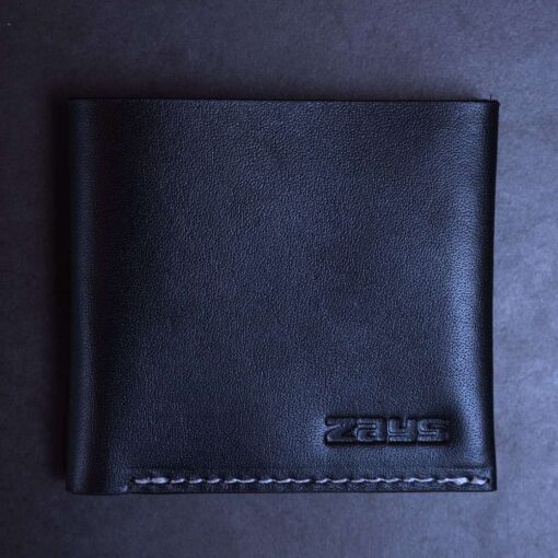 ZAYS Slim Bifold Leather Wallet for Uniesx – Top Grain Genuine Leather, Snap Button Closure, Holds Cash & Cards – Compact, Lightweight (ZSW110-Black) - Image 2