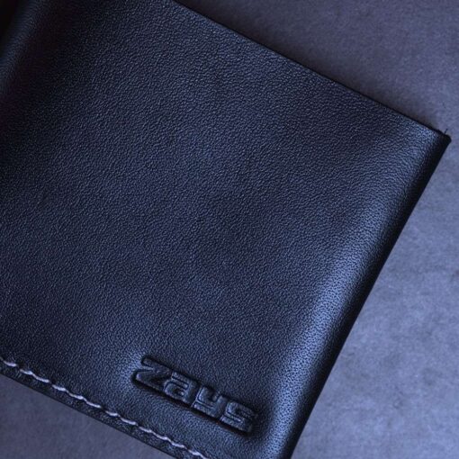 ZAYS Slim Bifold Leather Wallet for Uniesx – Top Grain Genuine Leather, Snap Button Closure, Holds Cash & Cards – Compact, Lightweight (ZSW110-Black) - Image 3