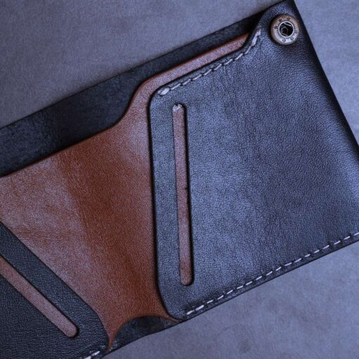 ZAYS Slim Bifold Leather Wallet for Uniesx – Top Grain Genuine Leather, Snap Button Closure, Holds Cash & Cards – Compact, Lightweight (ZSW110-Black) - Image 6