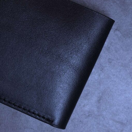 A (8) ZAYS Slim Bifold Leather Wallet for Uniesx – Top Grain Genuine Leather, Snap Button Closure, Holds Cash & Cards – Compact, Lightweight (ZSW109-Black) - Image 8