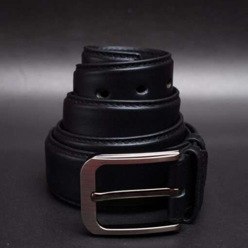 Zays Handcrafted Genuine Leather Belt for Men – Premium Quality, Adjustable, Stylish & Durable (MB101-Black) - Image 1