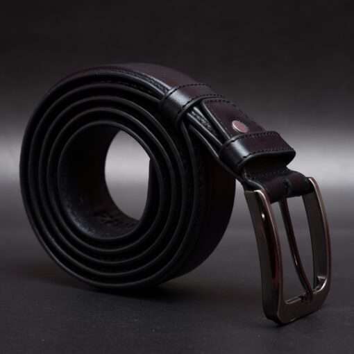 Zays Handcrafted Genuine Leather Belt for Men – Premium Quality, Adjustable, Stylish & Durable (MB101-Black) - Image 3