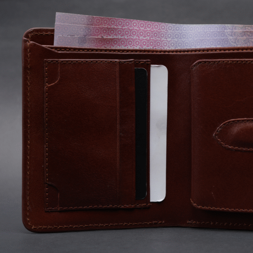 Zays Handcrafted Premium Oil Pull Up Leather Bifold Short Wallet for Unisex - ZSW132 - Image 11