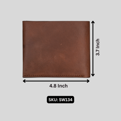 Zays Handcrafted Premium Oil Pull Up Leather Bifold Short Wallet for Unisex - ZSW134 - Image 4