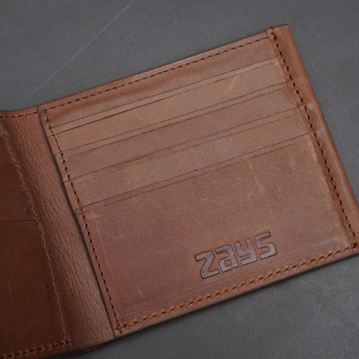 Zays Handcrafted Premium Oil Pull Up Leather Bifold Short Wallet for Unisex - ZSW134 - Image 6