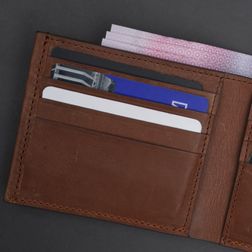 Zays Handcrafted Premium Oil Pull Up Leather Bifold Short Wallet for Unisex - ZSW134 - Image 8