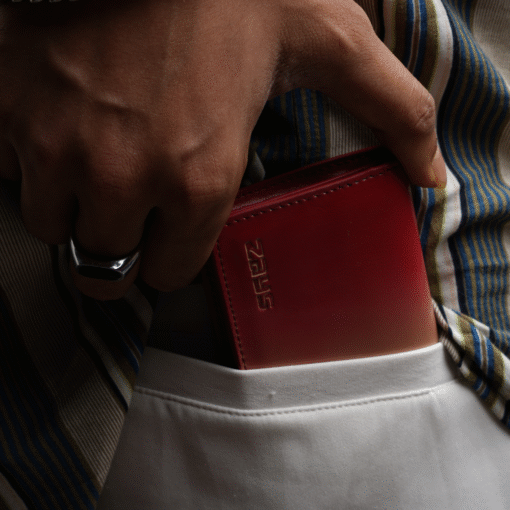 Zays Premium Eco-Friendly Leather Magnetic Card Holder Mini Wallet (ZCW116-Pink & Cream Mix) - Image 5