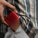 Zays Premium Eco-Friendly Leather Magnetic Card Holder Mini Wallet (ZCW116-Pink & Cream Mix)