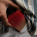 Zays Premium Eco-Friendly Leather Magnetic Card Holder Mini Wallet (ZCW116-Pink & Cream Mix) - Image 3