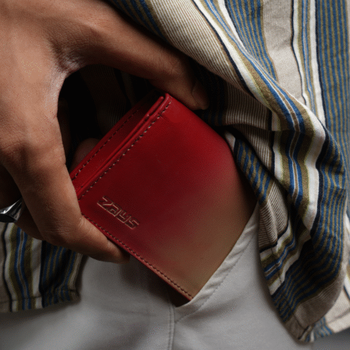 Zays Premium Eco-Friendly Leather Magnetic Card Holder Mini Wallet (ZCW116-Pink & Cream Mix) - Image 3