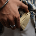 Zays Premium Eco-Friendly Leather Magnetic Card Holder Mini Wallet (ZCW114-Light Cream) - Image 3