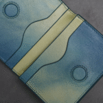 Zays Premium Eco-Friendly Leather Magnetic Card Holder Mini Wallet (ZCW115-Sky & Cream Mix) - Image 2