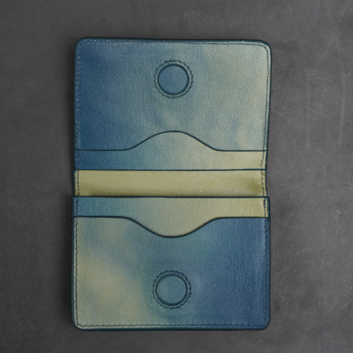 Zays Premium Eco-Friendly Leather Magnetic Card Holder Mini Wallet (ZCW115-Sky & Cream Mix) - Image 5