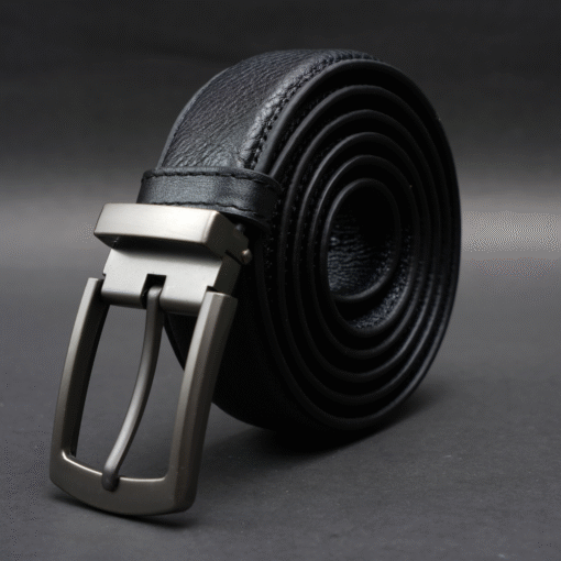 Zays Handcrafted Genuine Leather Belt for Men – Premium Quality, Adjustable, Stylish & Durable (ZMB150-Black) - Image 3