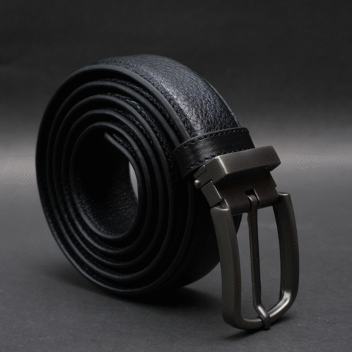 Zays Handcrafted Genuine Leather Belt for Men – Premium Quality, Adjustable, Stylish & Durable (ZMB151-Black) - Image 3