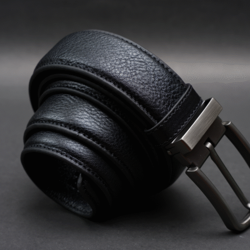 Zays Handcrafted Genuine Leather Belt for Men – Premium Quality, Adjustable, Stylish & Durable (ZMB151-Black) - Image 2