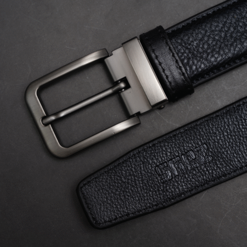 Zays Handcrafted Genuine Leather Belt for Men – Premium Quality, Adjustable, Stylish & Durable (ZMB152-Black) - Image 3