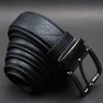 Zays Handcrafted Genuine Leather Belt for Men – Premium Quality, Adjustable, Stylish & Durable (ZMB153-Black) - Image 3