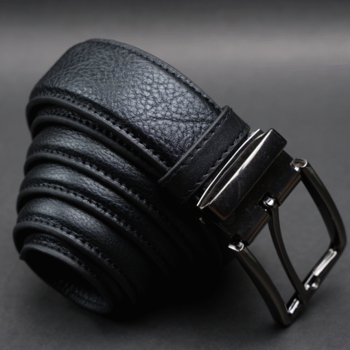 Zays Handcrafted Genuine Leather Belt for Men – Premium Quality, Adjustable, Stylish & Durable (ZMB153-Black) - Image 3