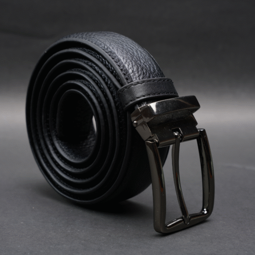 Zays Handcrafted Genuine Leather Belt for Men – Premium Quality, Adjustable, Stylish & Durable (ZMB153-Black) - Image 2