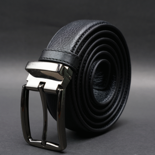 Zays Handcrafted Genuine Leather Belt for Men – Premium Quality, Adjustable, Stylish & Durable (ZMB153-Black) - Image 4