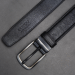 Zays Handcrafted Genuine Leather Belt for Men – Premium Quality, Adjustable, Stylish & Durable (ZMB155-Black) - Image 4
