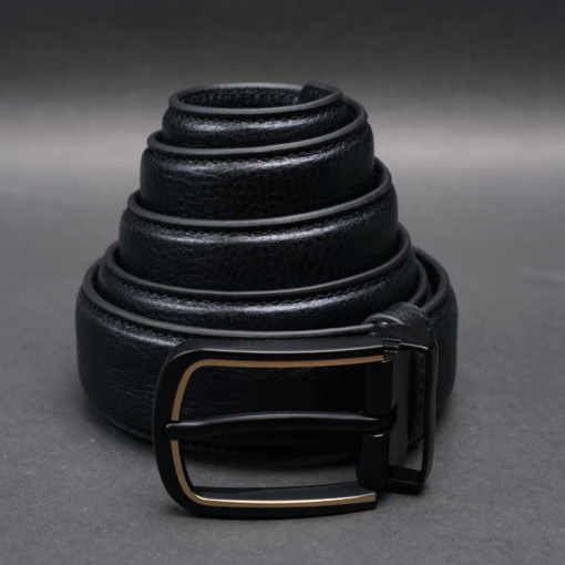 Zays Handcrafted Genuine Leather Belt for Men – Premium Quality, Adjustable, Stylish & Durable (ZMB155-Black) - Image 2
