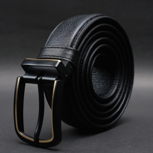Zays Handcrafted Genuine Leather Belt for Men – Premium Quality, Adjustable, Stylish & Durable (ZMB155-Black) - Image 3