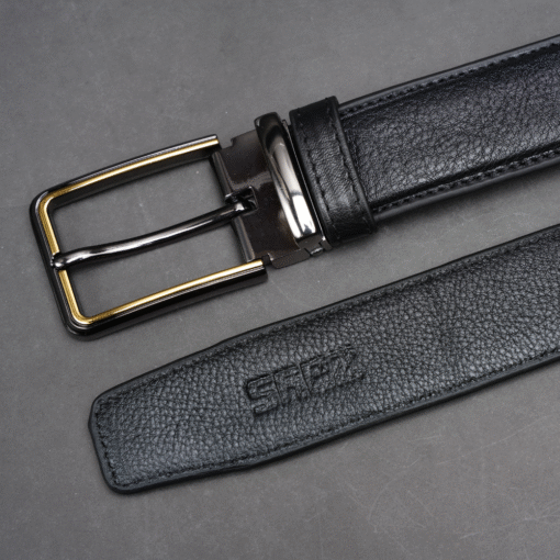 Zays Handcrafted Genuine Leather Belt for Men – Premium Quality, Adjustable, Stylish & Durable (ZMB156-Black) - Image 9