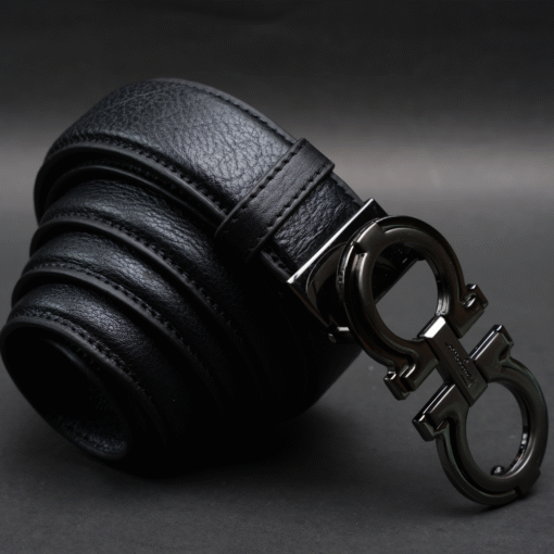 Zays Handcrafted Genuine Leather Belt for Men – Premium Quality, Adjustable, Stylish & Durable (ZMB157-Black) - Image 1